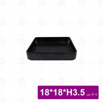 【LihTay】3201 四角燒物盤  黑(12入/盒)