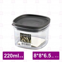 【INOMATA】方形儲物罐 K222BLK 黑 220cc