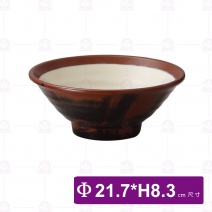 【Shunta金順代】 5508 三色麵碗 (外咖黑內牙色)