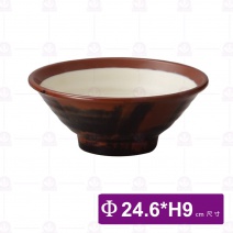 【Shunta金順代】 5509 三色麵碗 (外咖黑內牙色)