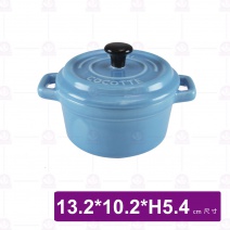 仿鑄鐵5吋雙耳烤盅-藍 BS0009-A8