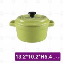 仿鑄鐵5吋雙耳烤盅-綠 BS0009-A3