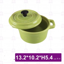仿鑄鐵5吋雙耳烤盅-綠 BS0009-A3
