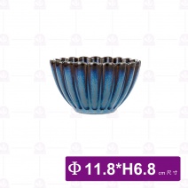 窯變藍-4.5吋菊花深碗 YFC-YB4RB