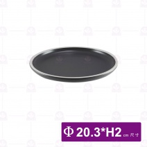 和平圓盤 8吋 白邊亞光烏灰 (8入/盒)