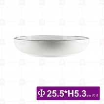 和平矮碗 10吋 烏邊亞光白 (3入/盒)