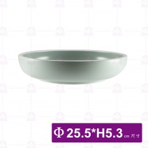 和平矮碗 10吋 白邊亞光灰綠 (3入/盒)