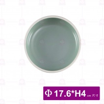 和平矮碗 7吋 白邊亞光灰綠 (6入/盒)