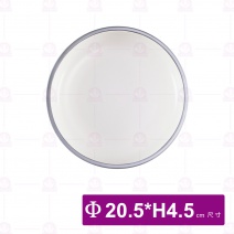 和平矮碗 8吋 烏邊亞光白 (5入/盒)