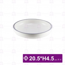 和平矮碗 8吋 烏邊亞光白 (5入/盒)