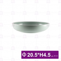 和平矮碗 8吋 白邊亞光灰綠 (5入/盒)