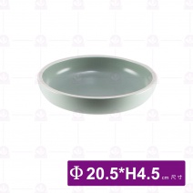 和平矮碗 8吋 白邊亞光灰綠 (5入/盒)