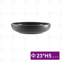 和平矮碗 9吋 白邊亞光烏灰 (4入/盒)
