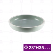 和平矮碗 9吋 白邊亞光灰綠 (4入/盒)