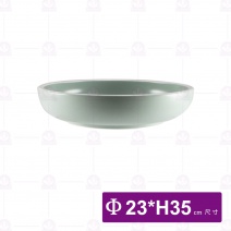 和平矮碗 9吋 白邊亞光灰綠 (4入/盒)