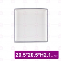 和平正方盤 8吋 烏邊亞光白 (6入/盒)