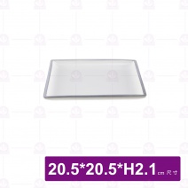 和平正方盤 8吋 烏邊亞光白 (6入/盒)