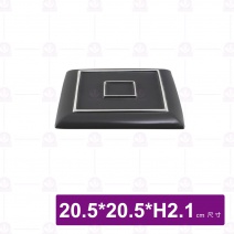 和平正方盤 8吋 白邊亞光烏灰 (6入/盒)
