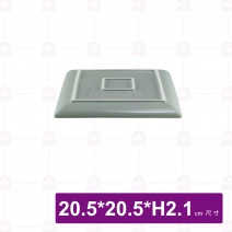 和平正方盤 8吋 白邊亞光灰綠 (6入/盒)