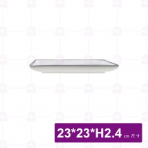 和平正方盤 9吋 烏邊亞光白 (5入/盒)