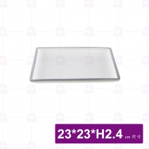 和平正方盤 9吋 烏邊亞光白 (5入/盒)