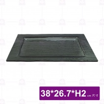 窯燒長方盤-黑 38x26.7xH2cm