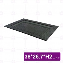 窯燒長方盤-黑 38x26.7xH2cm