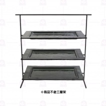 窯燒長方盤-黑 38x26.7xH2cm