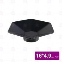 【大同磁器】P8163MABK 高腳六邊碗7吋 黑色