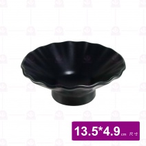 【大同磁器】P8154MABK 高腳波浪碗5.25吋 黑色