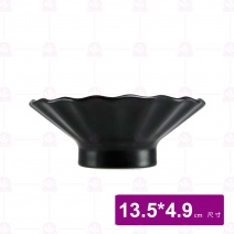 【大同磁器】P8154MABK 高腳波浪碗5.25吋 黑色