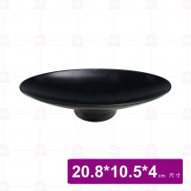 【大同磁器】P8185MABK 高腳橢圓碗8吋 黑色