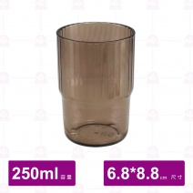 【鎰滿】YM-9950 PC直紋水杯 咖啡色(12入/盒)