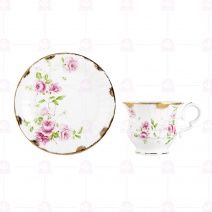 【Royal Duke】玫瑰園骨瓷咖啡杯2杯2盤組