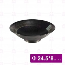 【宜瓷】黑天目白刷毛拉麵碗(12入/盒)
