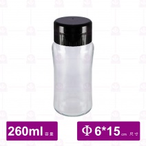 耐熱果汁瓶-掀式黑蓋 260cc