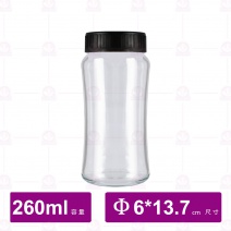 耐熱果汁瓶-旋轉黑蓋 260cc