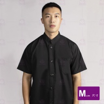 9776平黑/中山領單排黑扣-短袖M