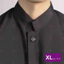 9776平黑/中山領單排黑扣-短袖XL