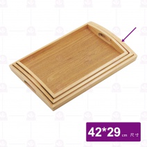 【菊川本味】鐵杉木托盤(長方弧把) 42x29cm