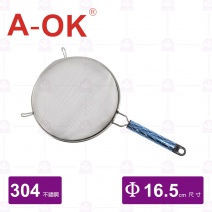【A-OK】#304彩管柄濾網(粗) 5吋 Φ16.5cm
