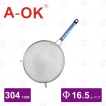 【A-OK】#304彩管柄濾網(粗) 5吋 Φ16.5cm