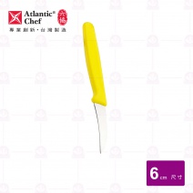 【六協刀具】彎削皮刀(實用)-黃色柄 鉬釩鋼 6cm