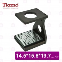 【Tiamo】原木手沖架附滴水盤-胡桃色