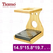 【Tiamo】原木木製濾杯架附滴水盤