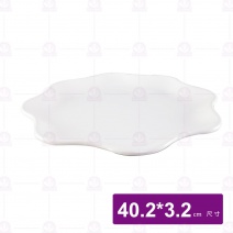 【HS】216B梅花盤-乳白 40.2x3.2cm