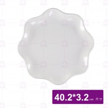 【HS】216B梅花盤-乳白 40.2x3.2cm
