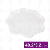 【HS】216B梅花盤-乳白 40.2x3.2cm