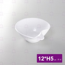 【LihTay】127變形(瓢型)碗-乳白 12x5cm(12入/盒)