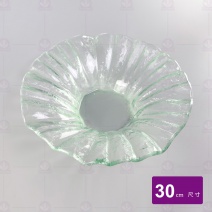 FL-0695 窯燒玻璃圓型深缽-綻放 30cm